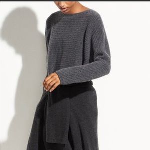 Vince Wool Cashmere Ribbed Boatneck Sweater